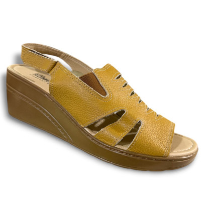 Romulo Sandalia Cuero Ocre Mujer Ref 5992